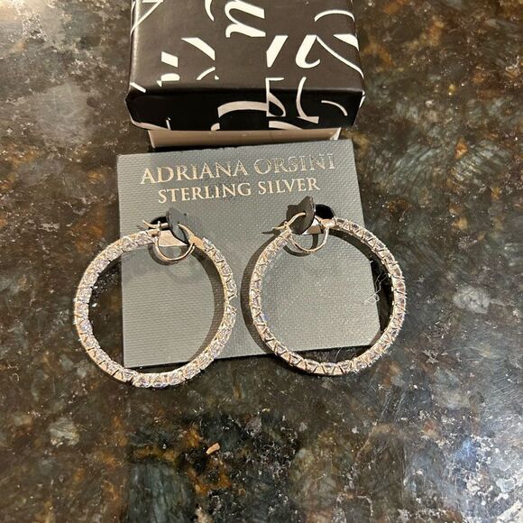 Women’s Adriana, Orsini sterling silver hoop earrings - Picture 2 of 6